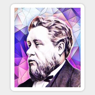 Charles Spurgeon Pink Colourful Portrait | Charles Spurgeon Artwork 9 Magnet